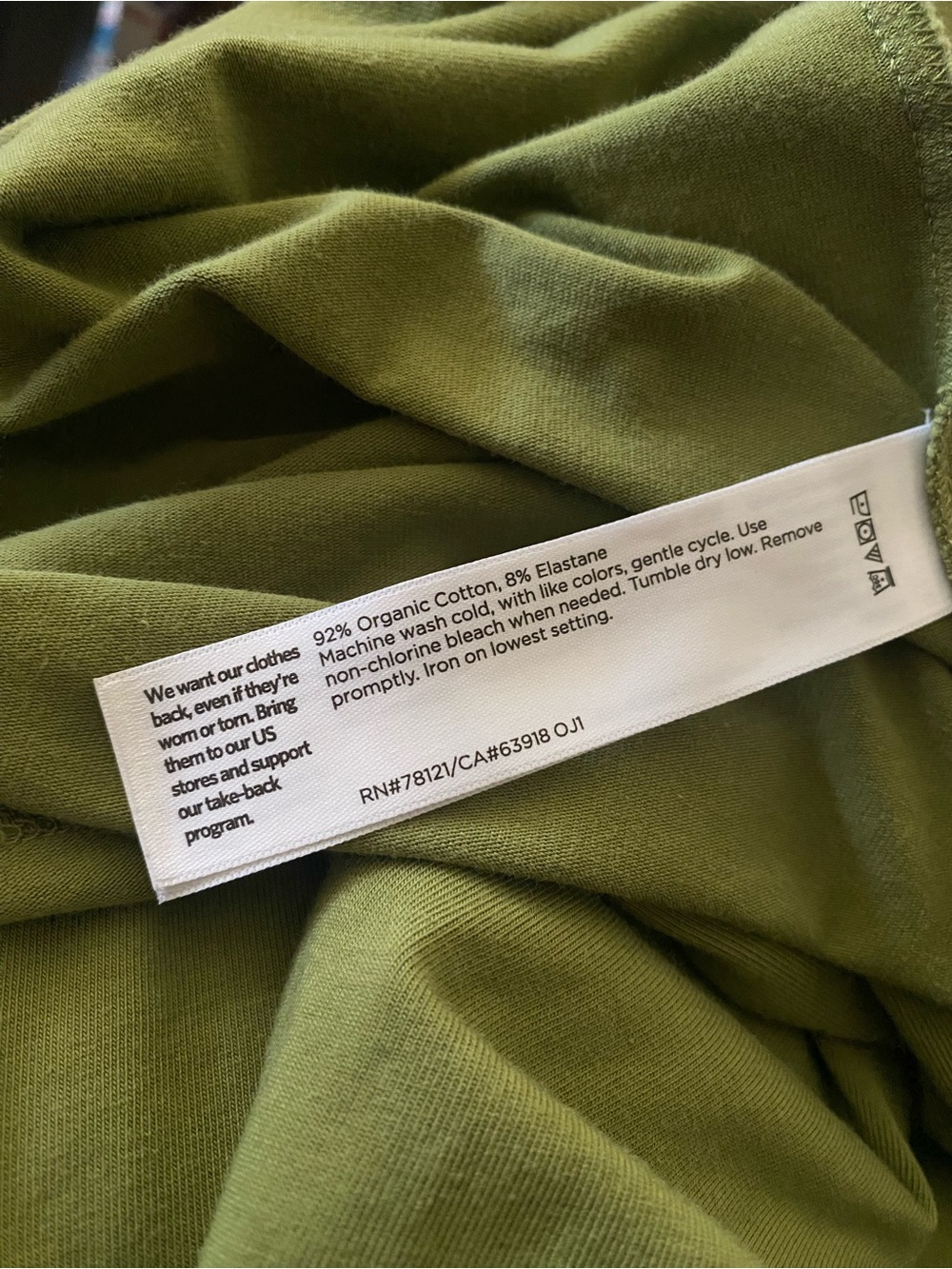 Eileen Fisher Green Organic Cotton Tank Dress S Sleeveless Shift Mini Casual - Picture 5 of 6